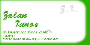 zalan kunos business card